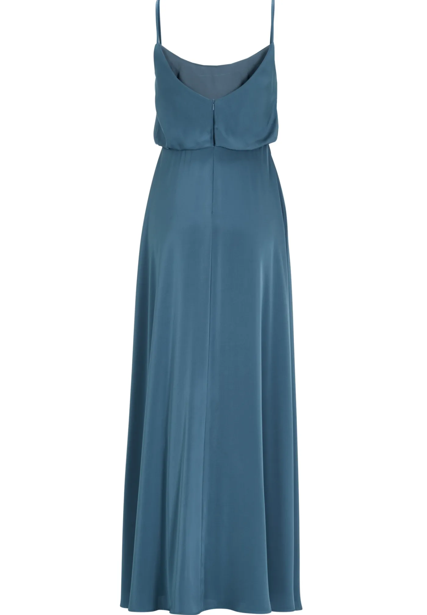 Abendkleid aus Satin mit angedeutetem Wasserfallausschnitt