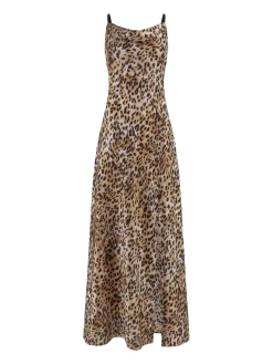 Adle Lace Neckline langes Kleid