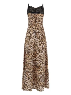 Adle Lace Neckline langes Kleid