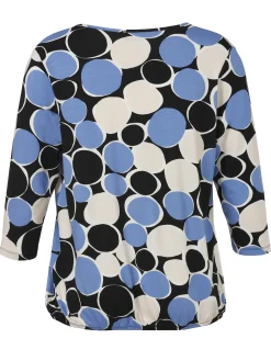3/4-Arm Shirt mit Gummizugsaum