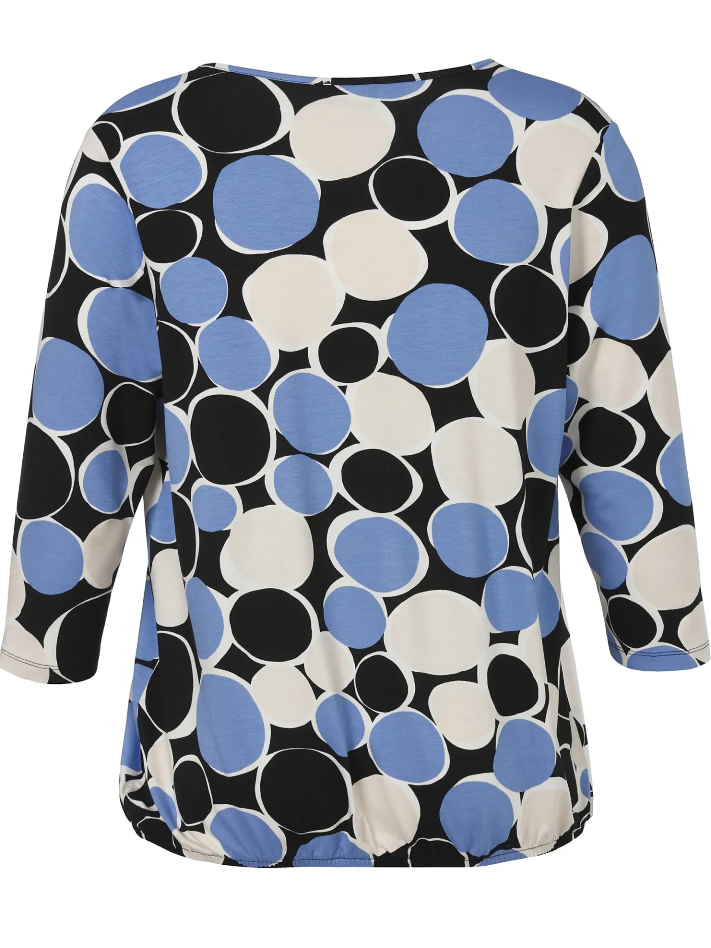 3/4-Arm Shirt mit Gummizugsaum
