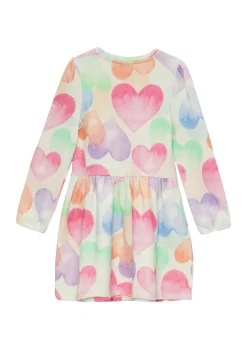 Ausgestelltes Kleid aus leichter Sweatware mit All-over-Print