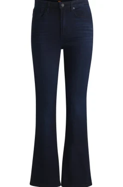 Ausgestellte Slim-Fit Jeans aus blauem Stretch-Denim