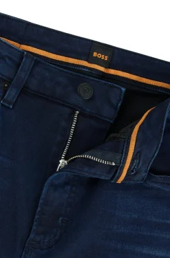 Ausgestellte Slim-Fit Jeans aus blauem Stretch-Denim