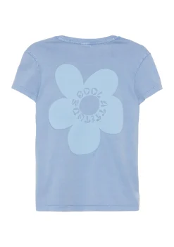 Baumwollshirt mit Used-Effekt und Rückenprint