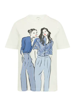 Baumwoll-T-Shirt im Relaxed Fit mit Frontprint