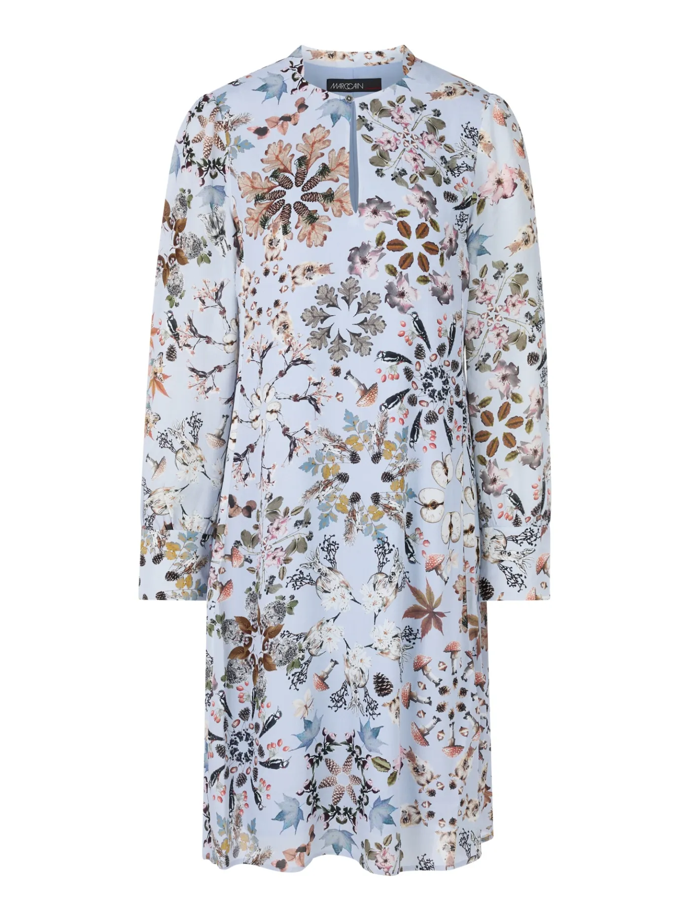 Bedrucktes Kleid aus Viskose-Crêpe