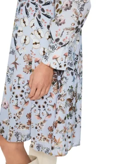 Bedrucktes Kleid aus Viskose-Crêpe