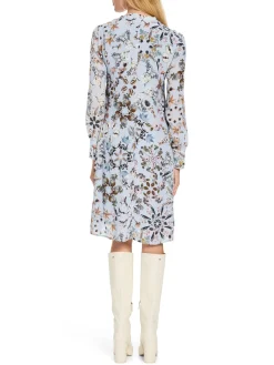 Bedrucktes Kleid aus Viskose-Crêpe