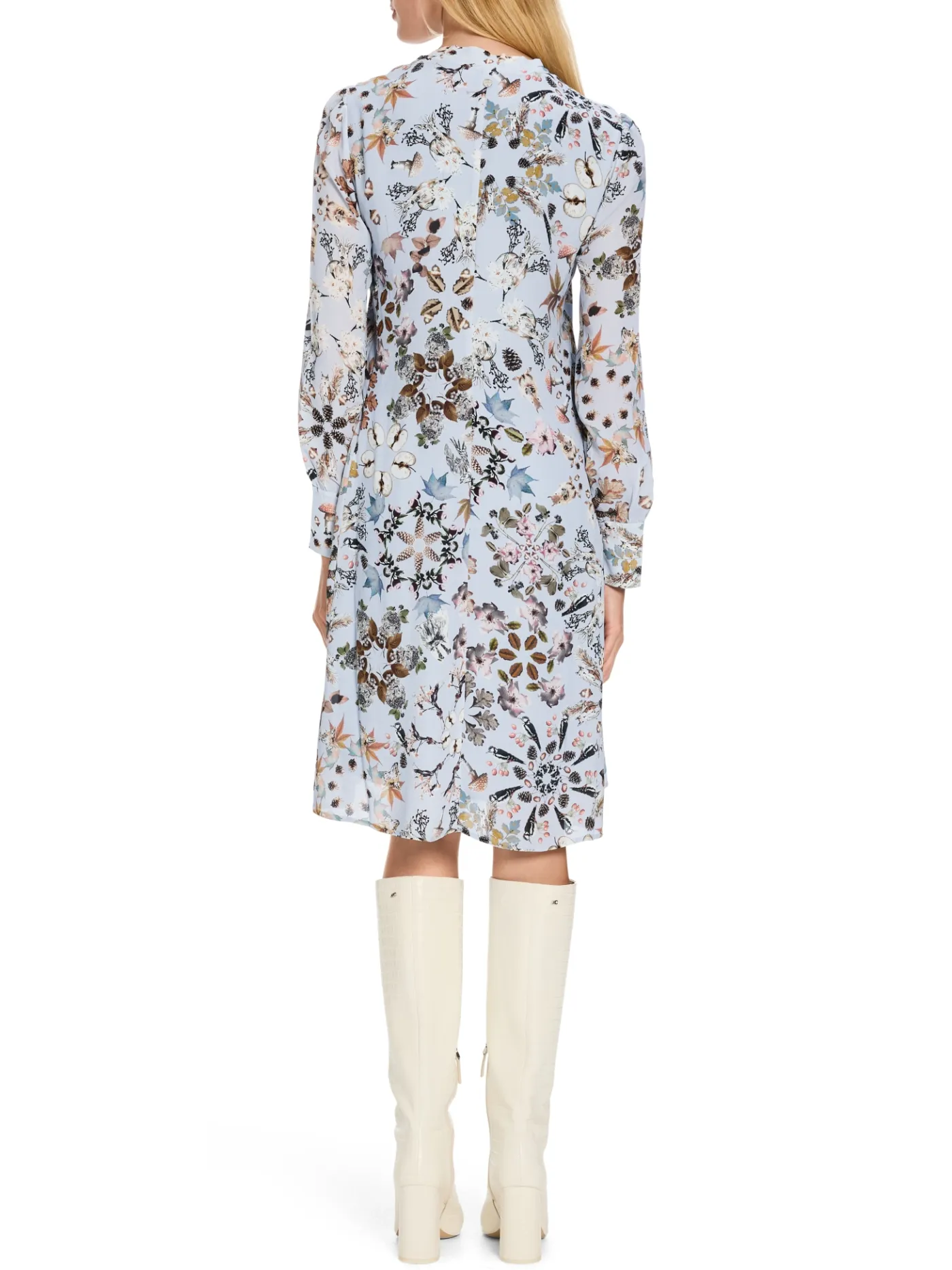 Bedrucktes Kleid aus Viskose-Crêpe