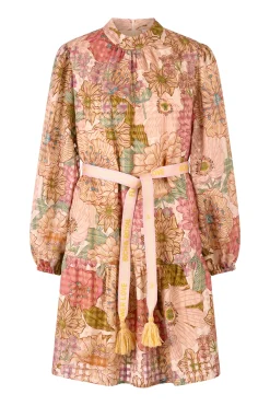 Bedrucktes Midikleid mit Gürtel