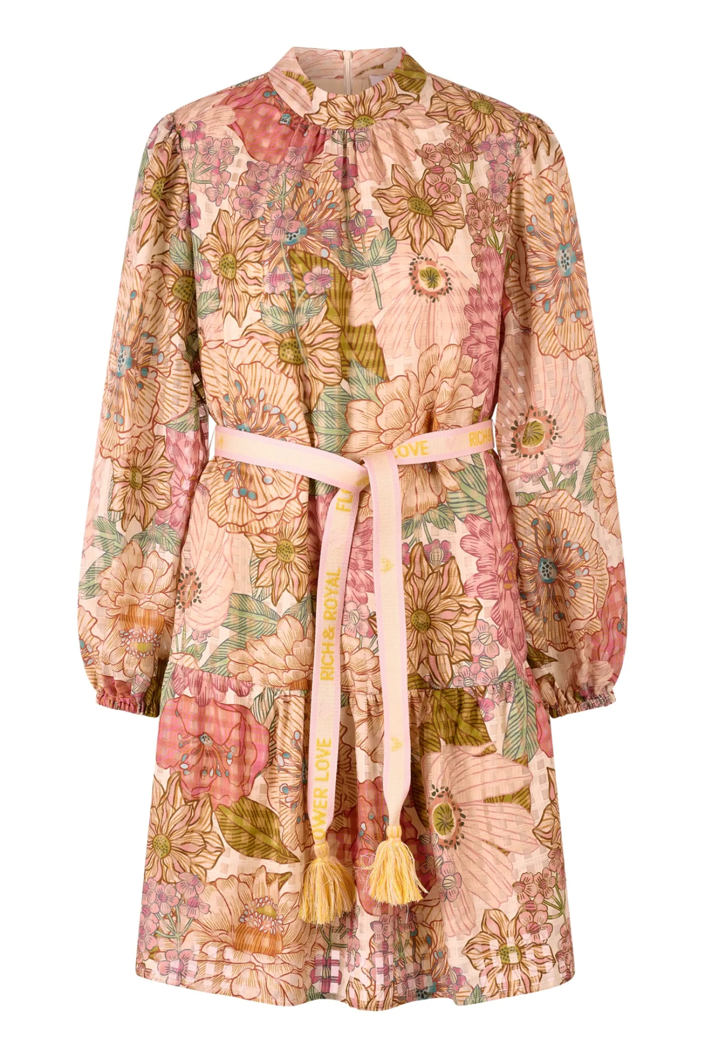 Bedrucktes Midikleid mit Gürtel