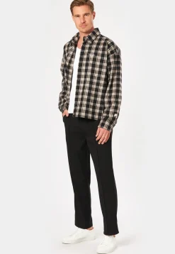 BEVILL FLANNEL SHIRT WASHED DARK STONE BLACK