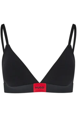 BH aus Stretch-Baumwolle mit rotem Logo-Label