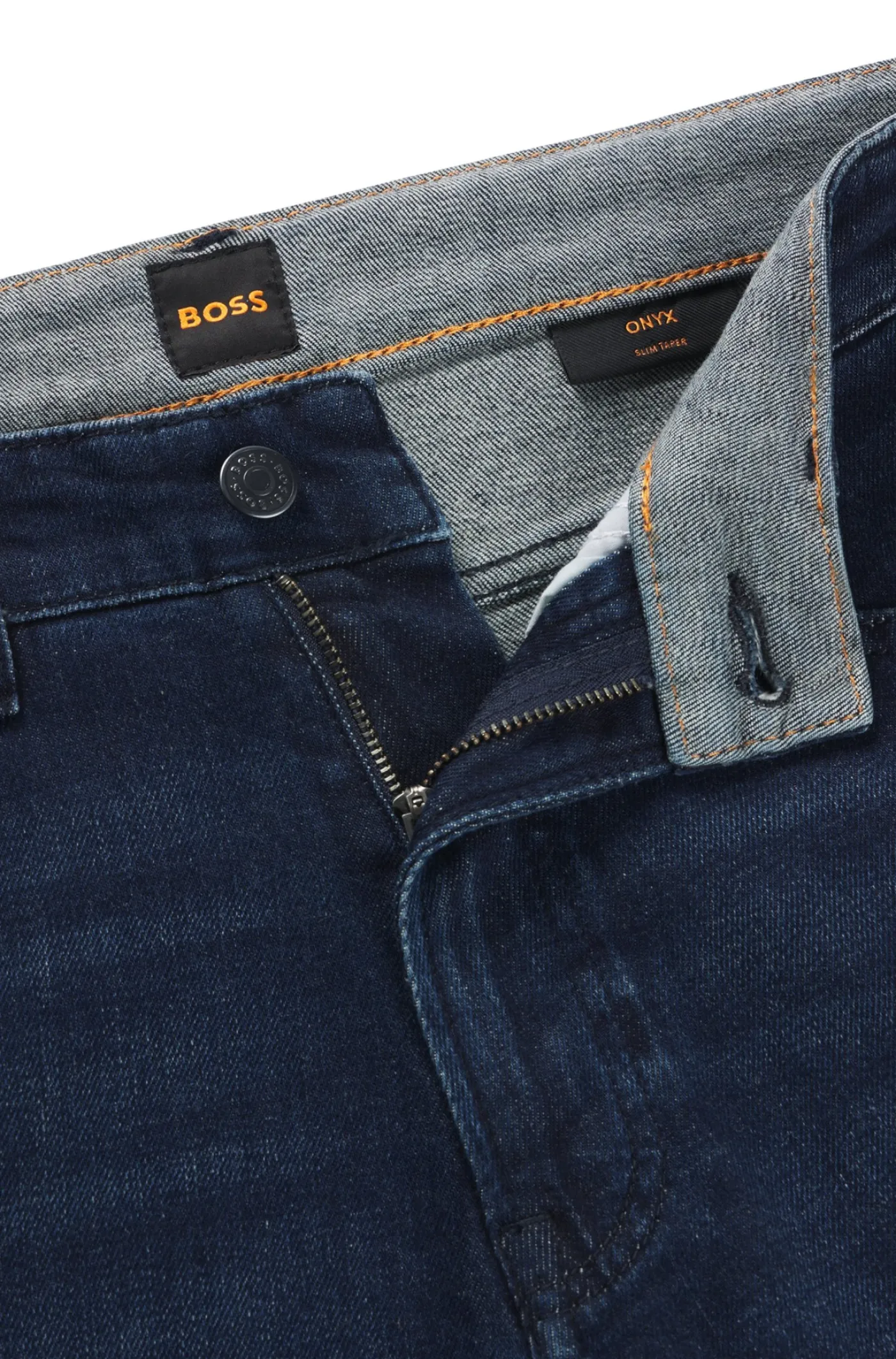 Blaue Tapered-Fit Jeans aus komfortablem Stretch-Denim