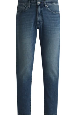 Blaue Tapered-Fit Jeans aus komfortablem Stretch-Denim