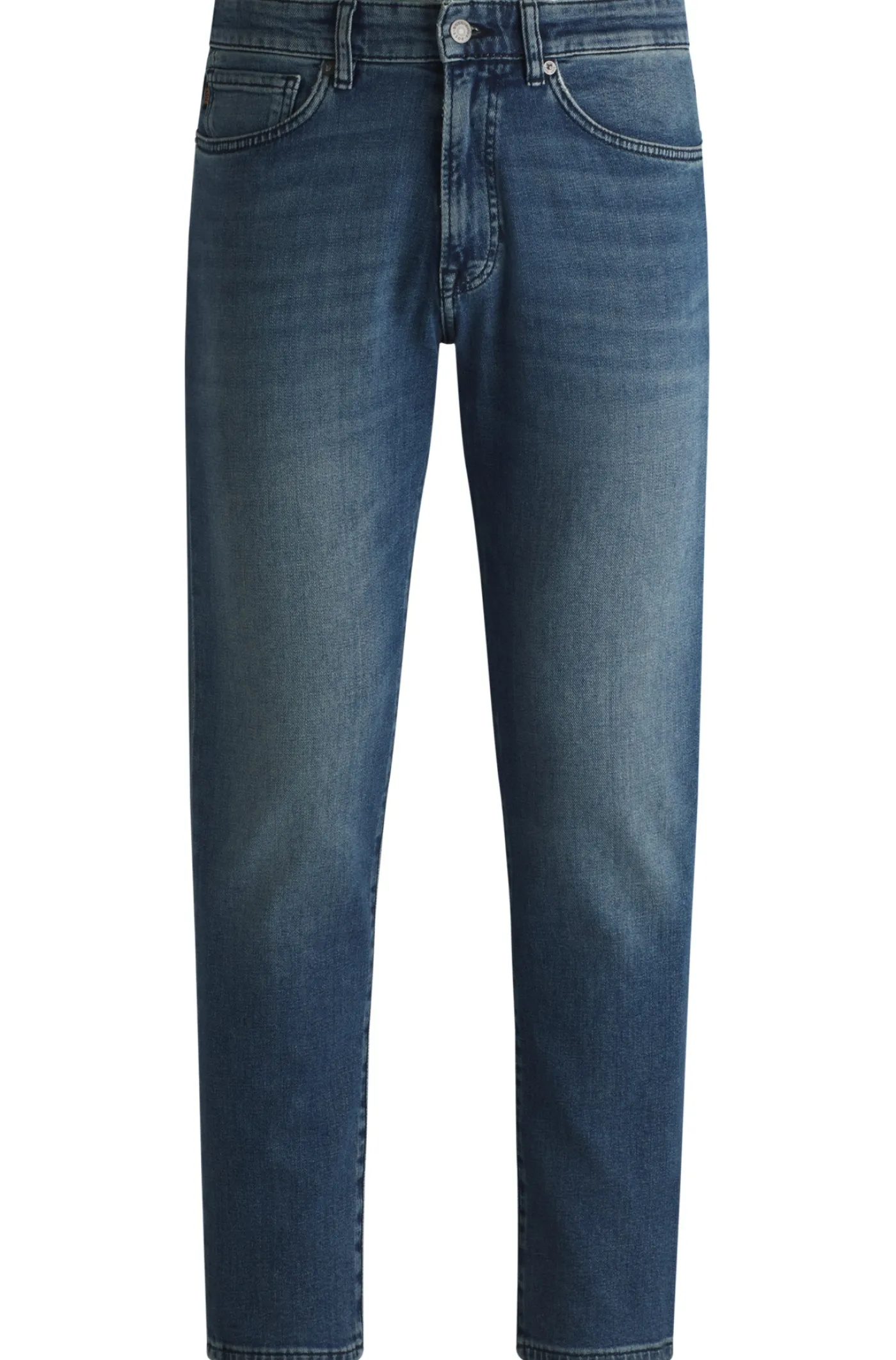 Blaue Tapered-Fit Jeans aus komfortablem Stretch-Denim