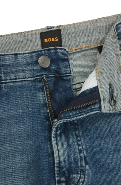 Blaue Tapered-Fit Jeans aus komfortablem Stretch-Denim