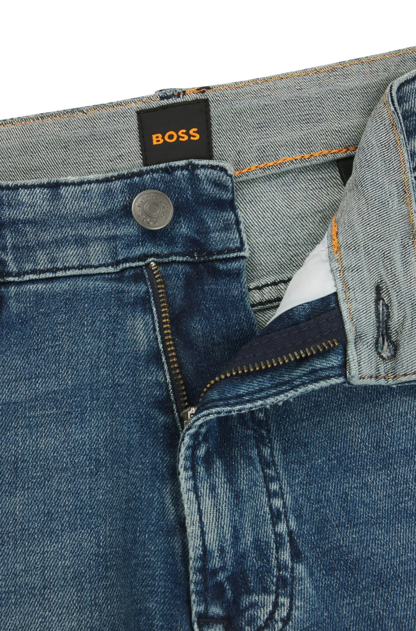 Blaue Tapered-Fit Jeans aus komfortablem Stretch-Denim