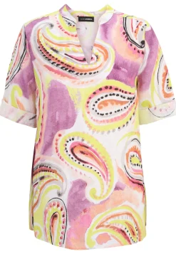 Bluse aus softem Leinen mit Paisley-Print