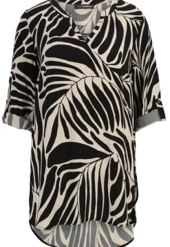 Bluse mit Blätter-Print