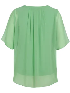 Bluse mit V-Ausschnitt und Zipper