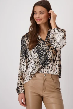 Bluse mit Leomuster