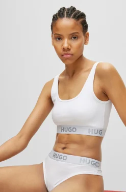 BRALETTE AUS STRETCH-BAUMWOLLE MIT LOGO-BAND SPORTY