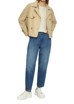 Cabanjacke mit Raglanärmeln und Streifenfutter