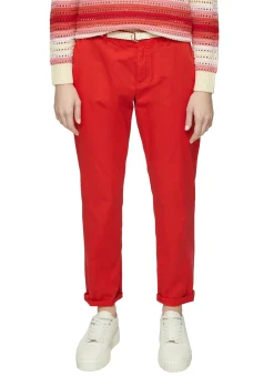 Chinohose mit geflochtenem Gürtel und Garment Dye