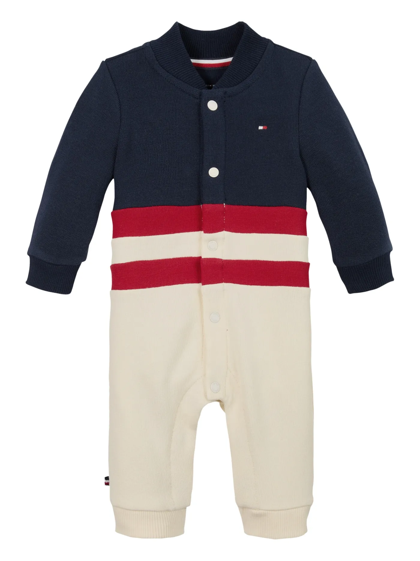 Color Block-Strampler mit Baseball-Kragen