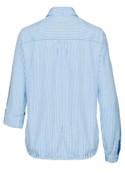 Coole Schlupfbluse mit Polokragen und kurzer Knopfleiste