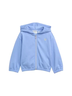 Cropped Hoodie Sweatjacke mit Stickerei
