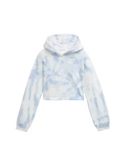 Cropped Hoodie Sweatshirt mit Batik-Muster