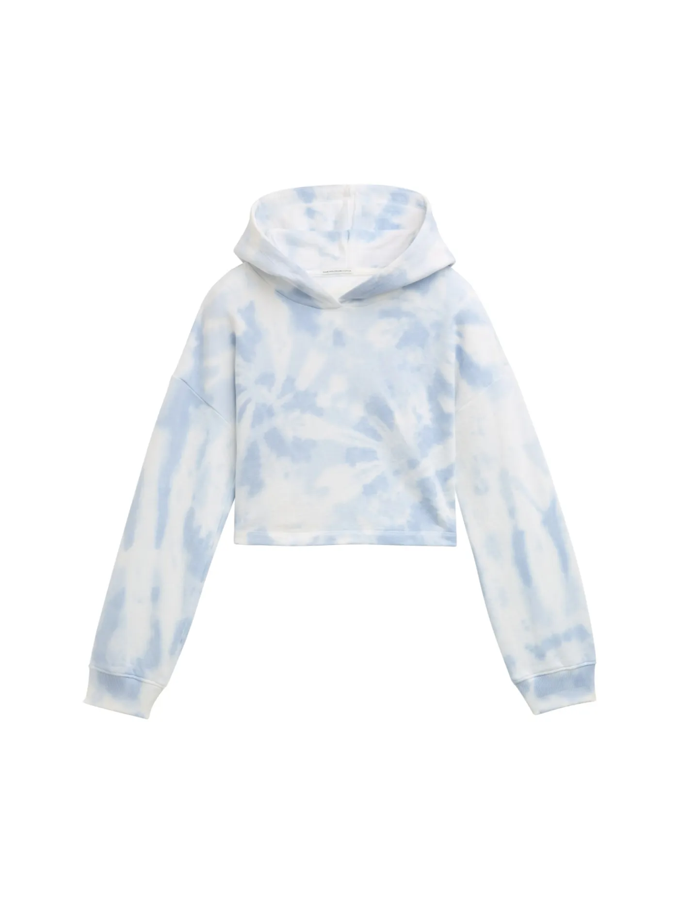 Cropped Hoodie Sweatshirt mit Batik-Muster