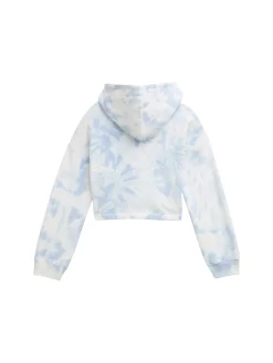 Cropped Hoodie Sweatshirt mit Batik-Muster