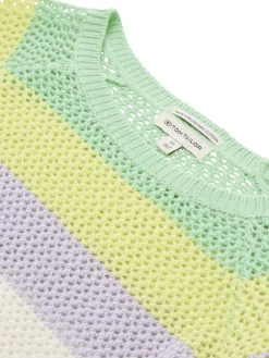 Cropped Strickpullover mit Streifenmuster
