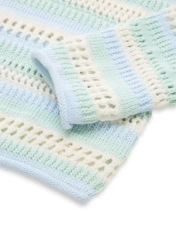 Cropped Strickpullover mit Lochmuster