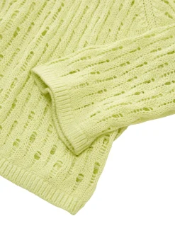 Cropped Strickpullover mit Lochmuster