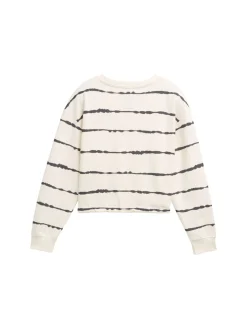 Cropped Sweatshirt im Batik-Look
