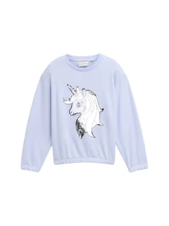 Cropped Sweatshirt mit Wendepailletten