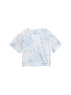 Cropped T-Shirt mit Knoten-Detail