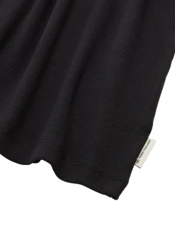 Cropped T-Shirt mit Rippstruktur