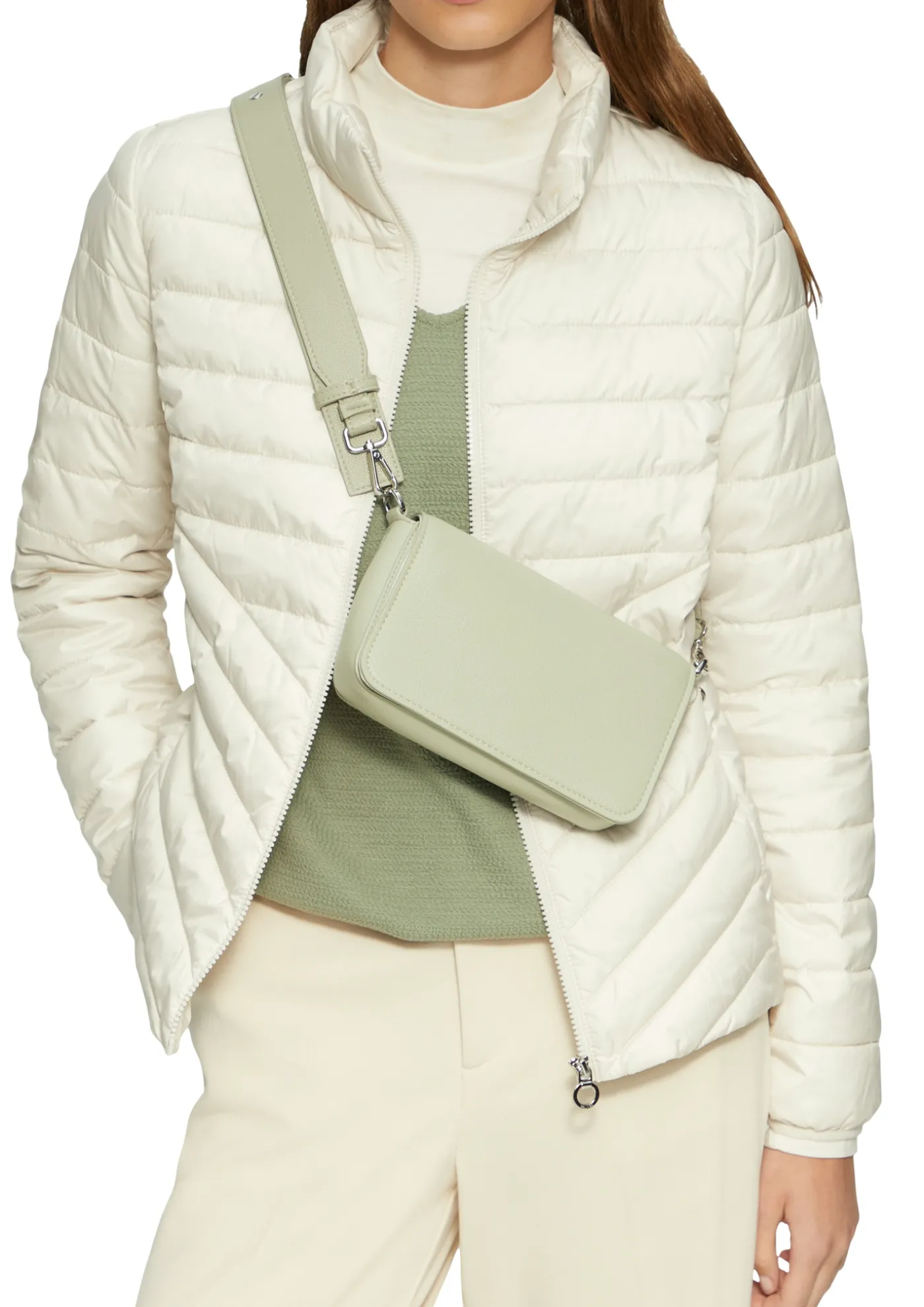 Crossbody-Bag aus Lederimitat mit Logo-Schultergurt