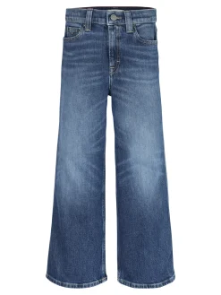 Dark Wash Jeans mit weitem Bein