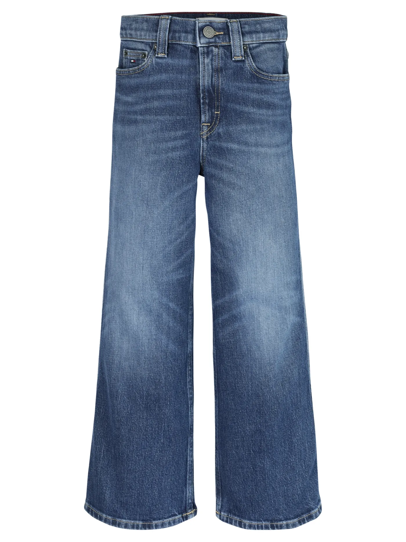 Dark Wash Jeans mit weitem Bein