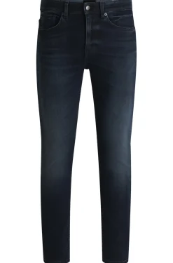 Delaware Slim-Fit Jeans aus strukturiertem blauschwarzem Denim