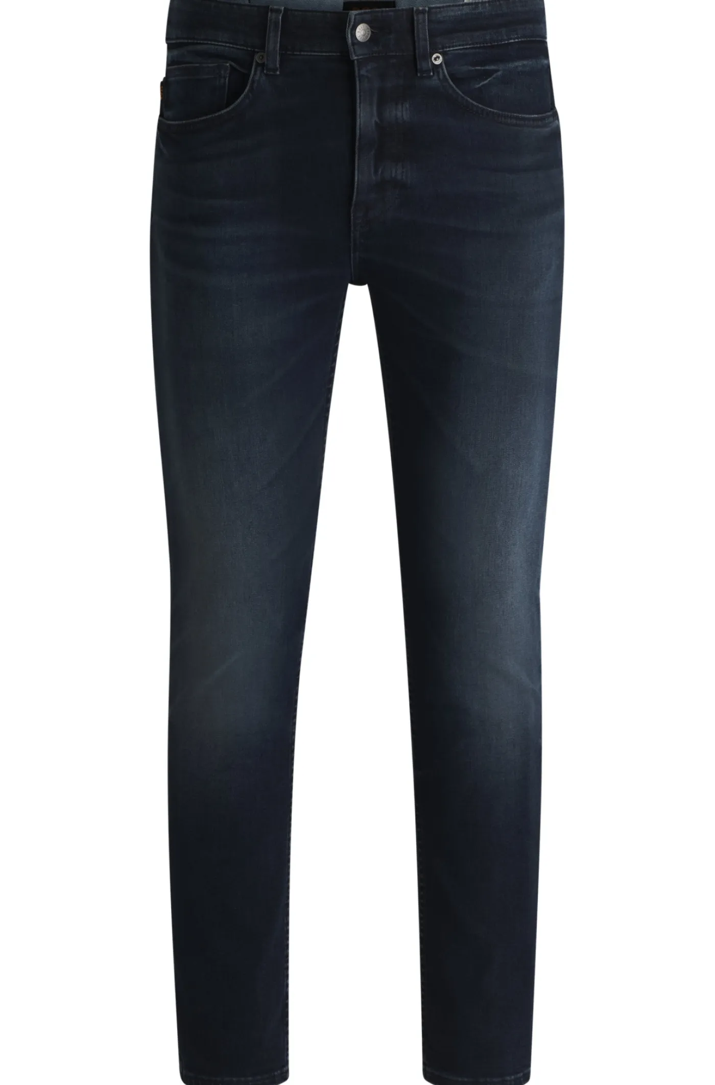 Delaware Slim-Fit Jeans aus strukturiertem blauschwarzem Denim