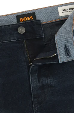 Delaware Slim-Fit Jeans aus strukturiertem blauschwarzem Denim