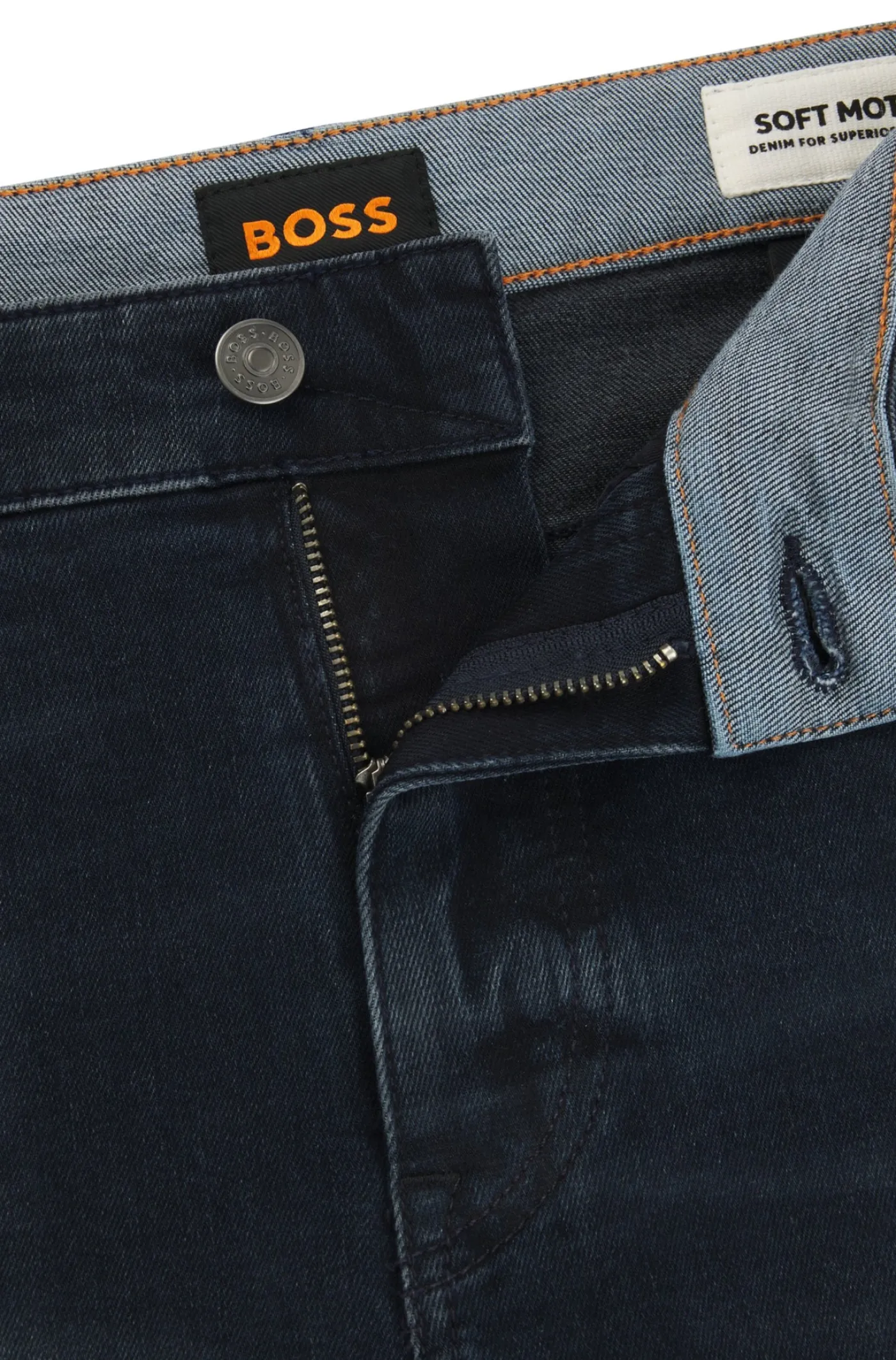 Delaware Slim-Fit Jeans aus strukturiertem blauschwarzem Denim